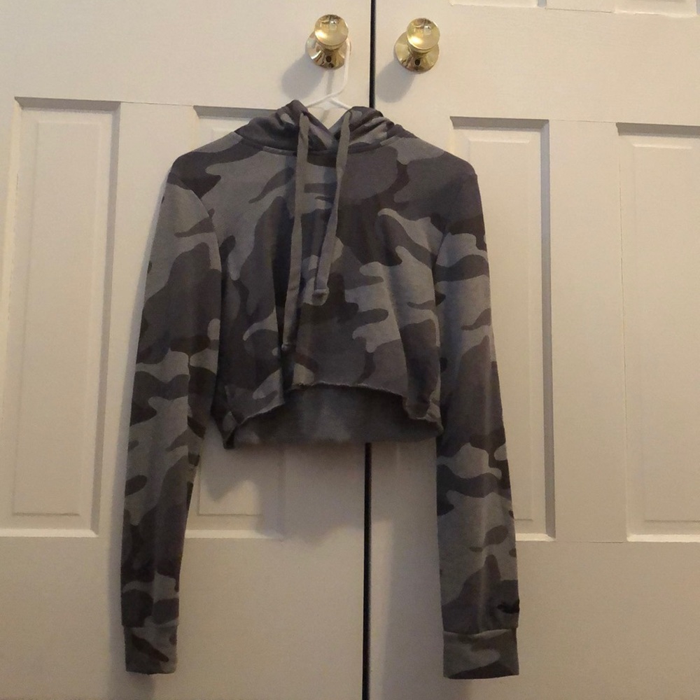 Hollister Cropped Camo Hoodie